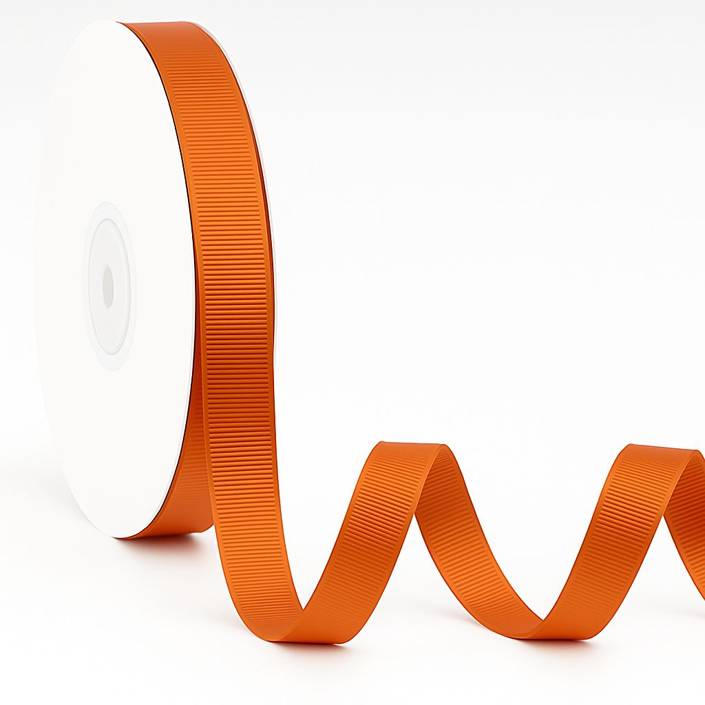 1/4" X 50 YDS ORANGE GROSGRAIN RIBBON.  ND