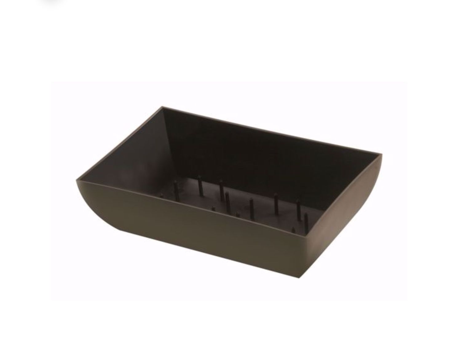 2.5”H X 5.5” X 9.5”L BLACK PLASTIC TAPERED RECTANGLE DISH