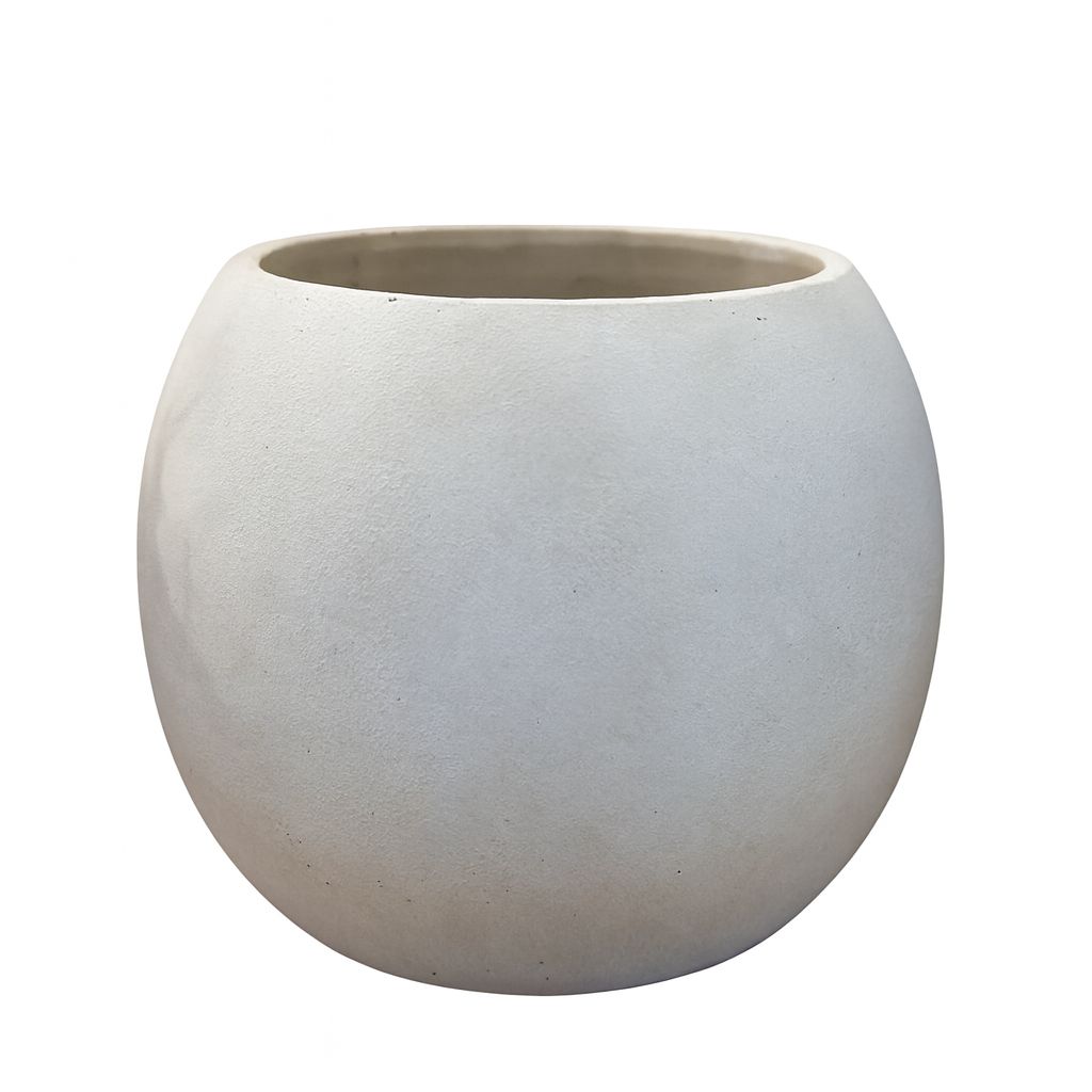 8"h x 9" MATTE WHITE TERRACOTTA ROUND POT