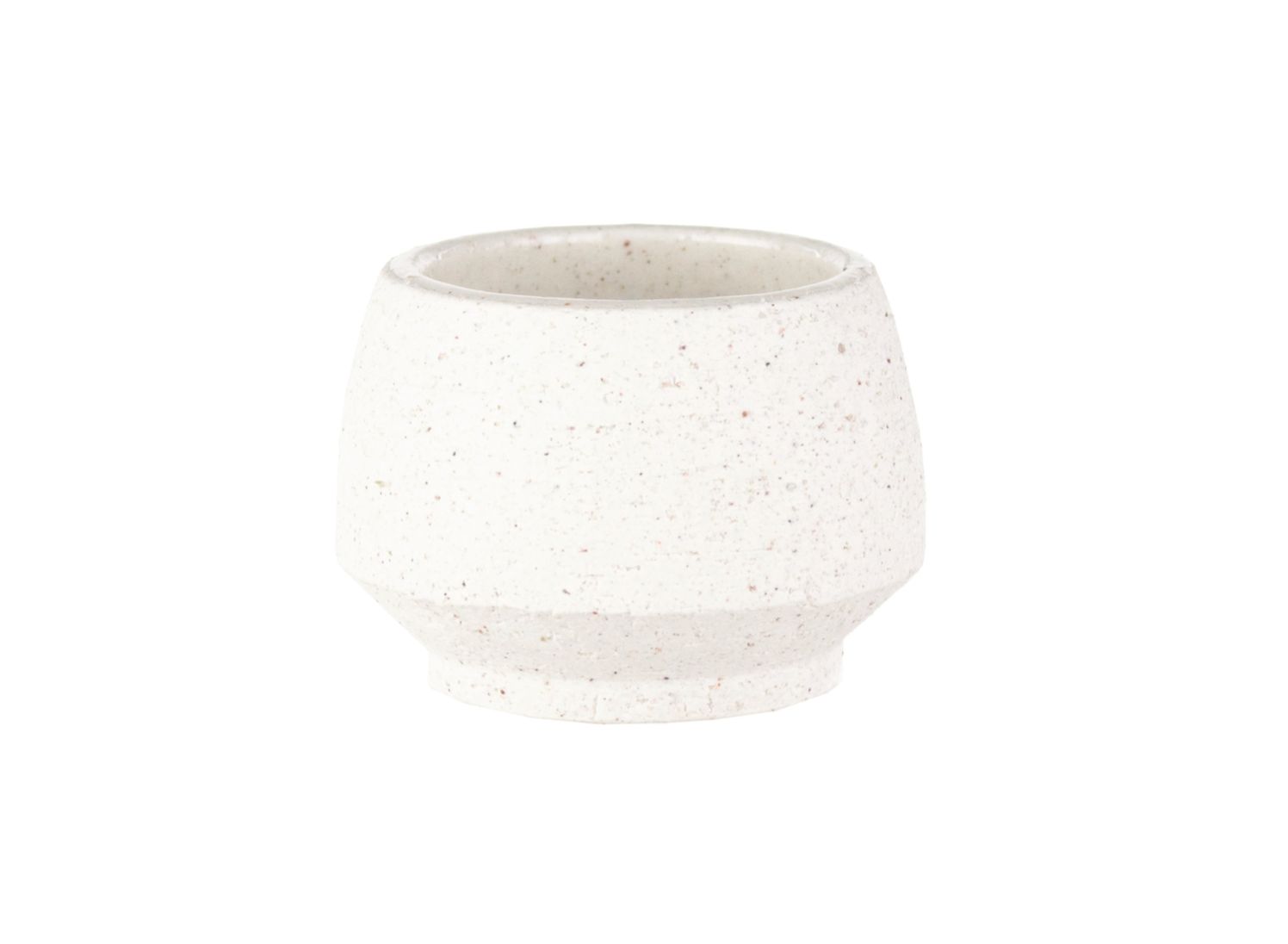 4.75”h x 5.5” WHITE STONEWARE TAPERED POT WITH DRAINAGE PLUG