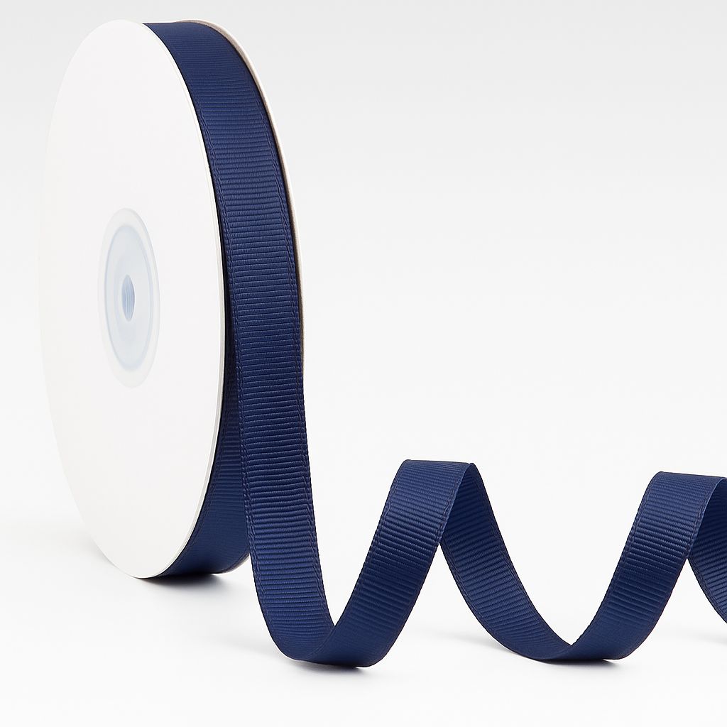 3/8" 50 YDS NAVY BLUE GROSGRAIN RIBBON.    ND