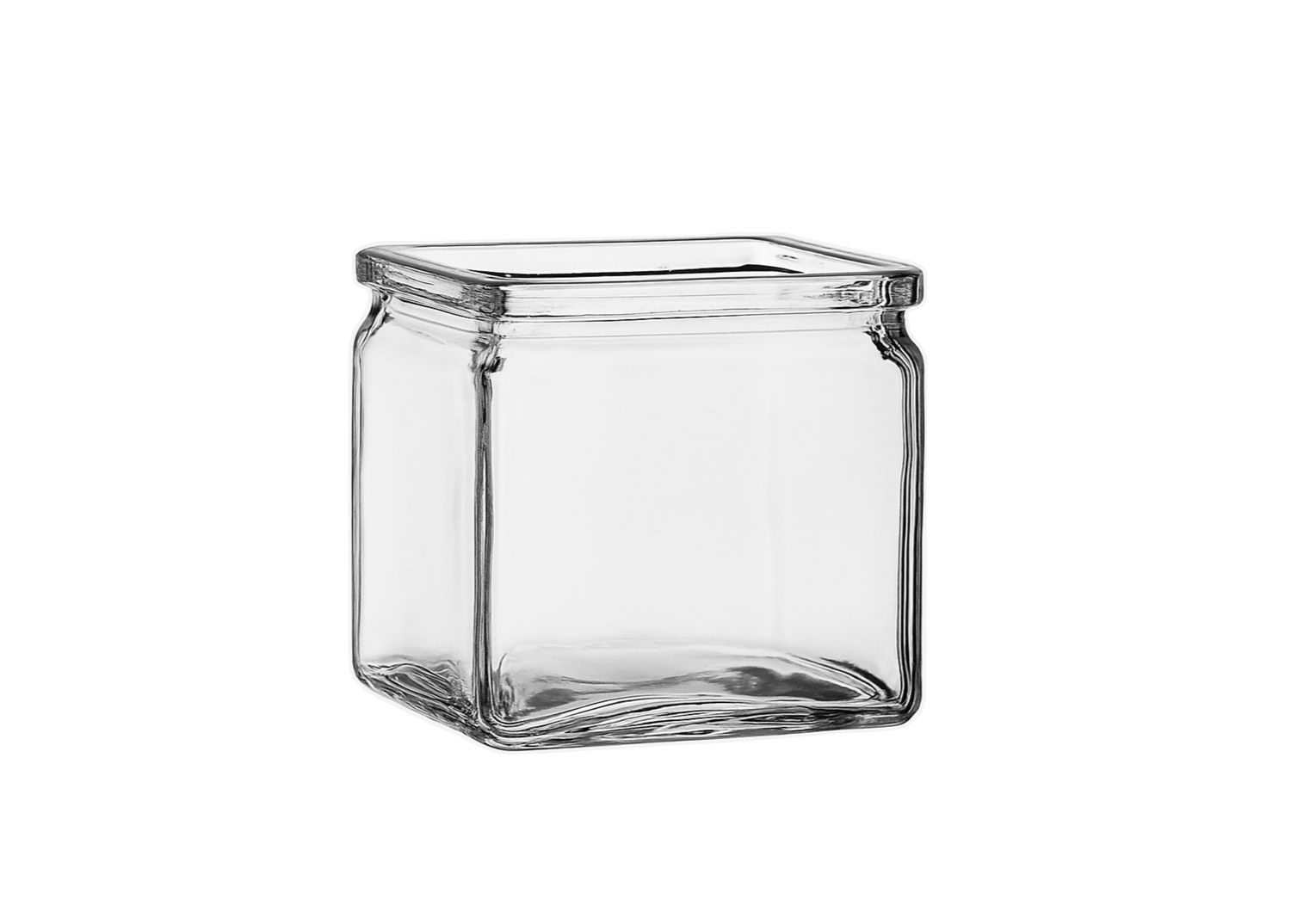 4” X 4” X 4” SQUARE CLEAR GLASS CUBE WITH LIP
