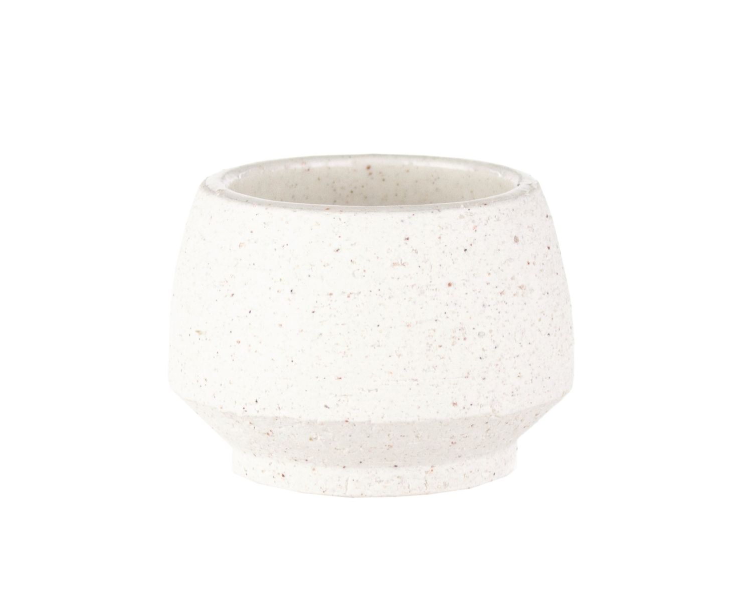 5.25”h x 6” WHITE STONEWARE TAPERED POT WITH DRAINAGE PLUG