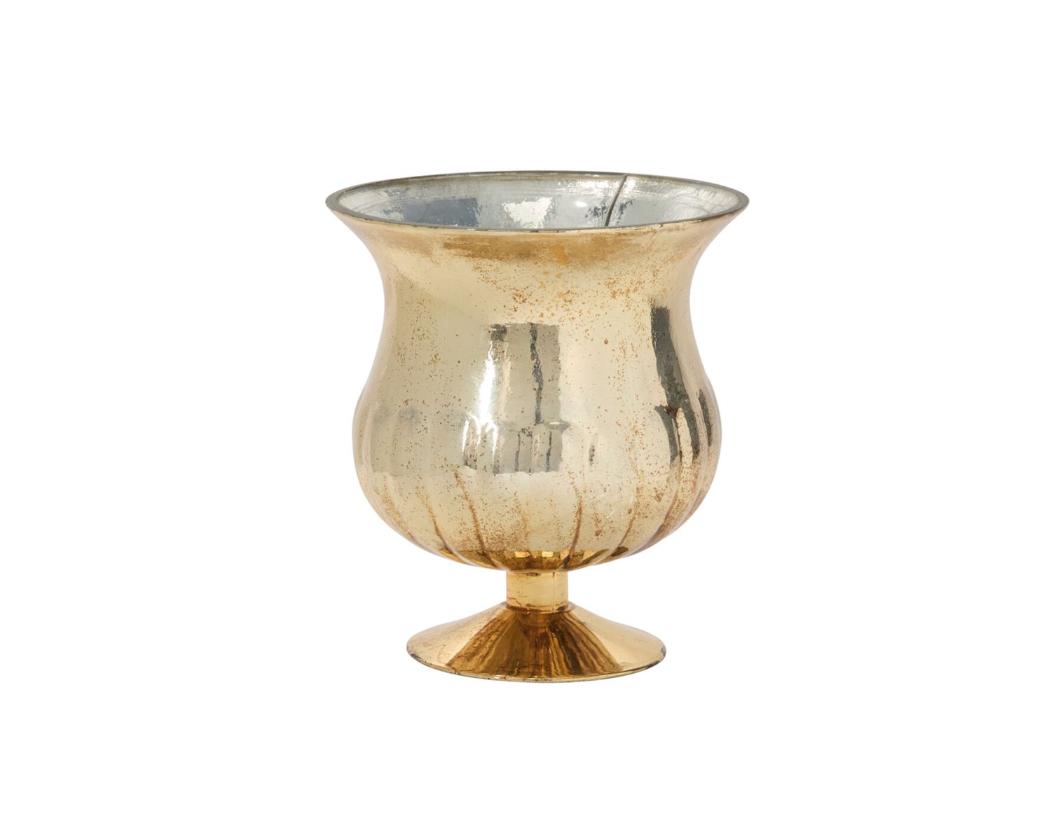 9”h x 8”GOLD MERCURY GLASS RAPHAEL URN