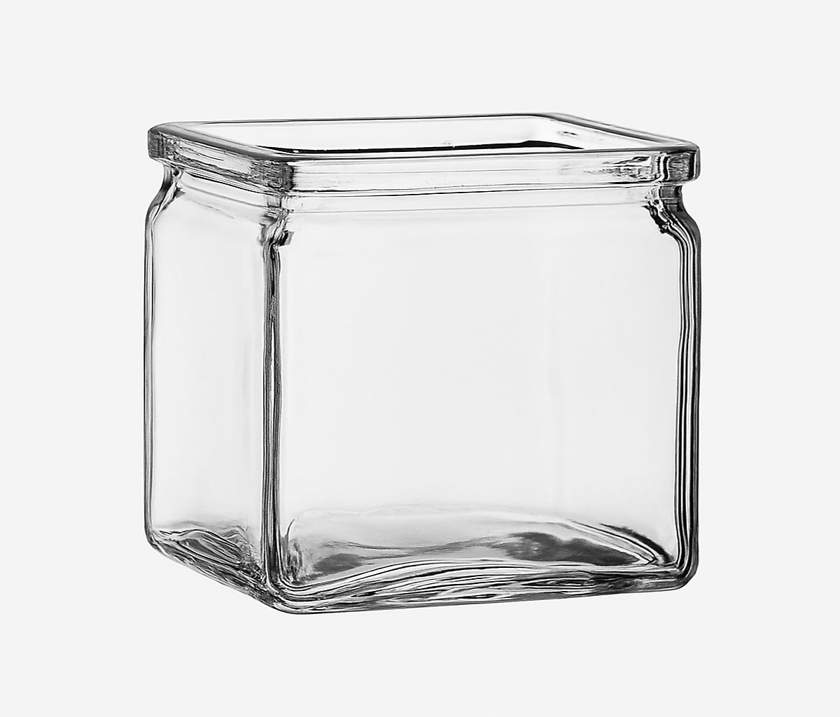 5” X 5" X 5" SQUARE CLEAR GLASS CUBE WITH LIP