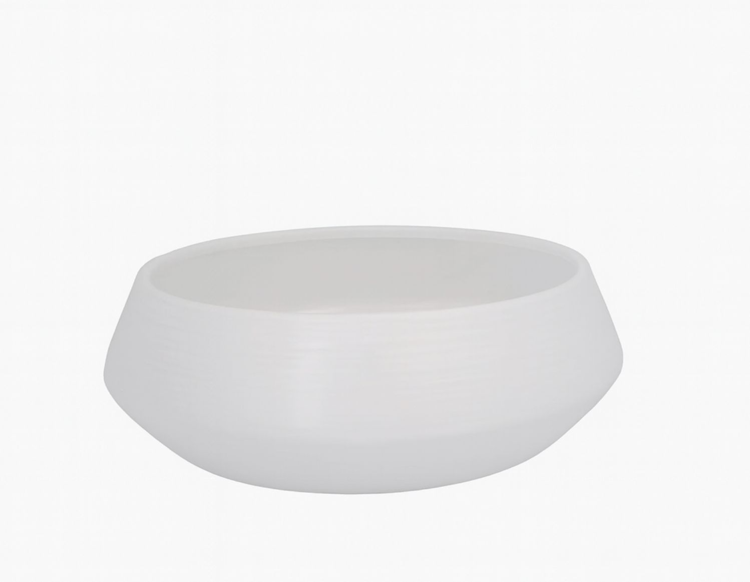 5.5"h x 14" CERAMIC POT  MATTE FINISH WHITE