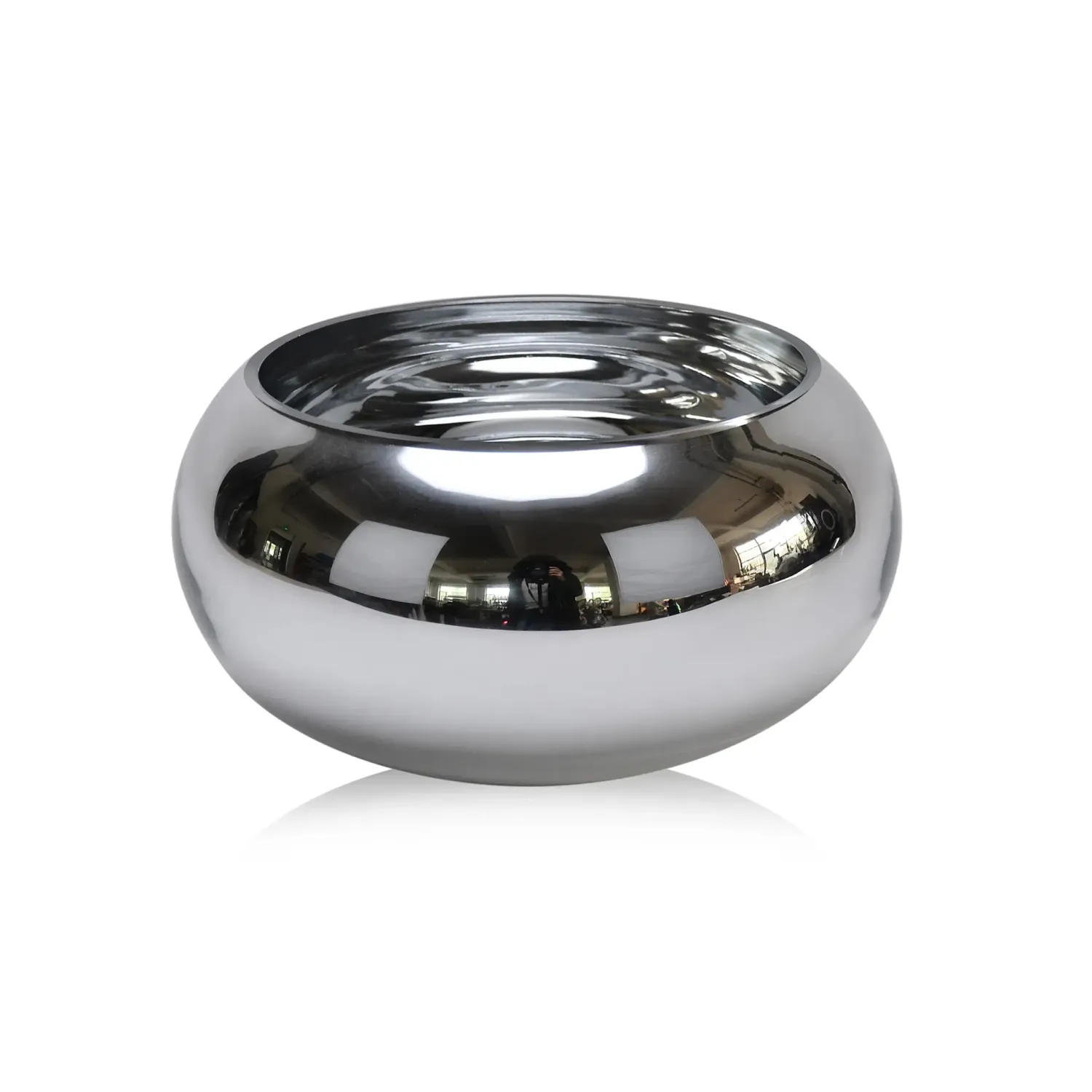 6”H X 12” SILVER MIRROR GLASS BOWL