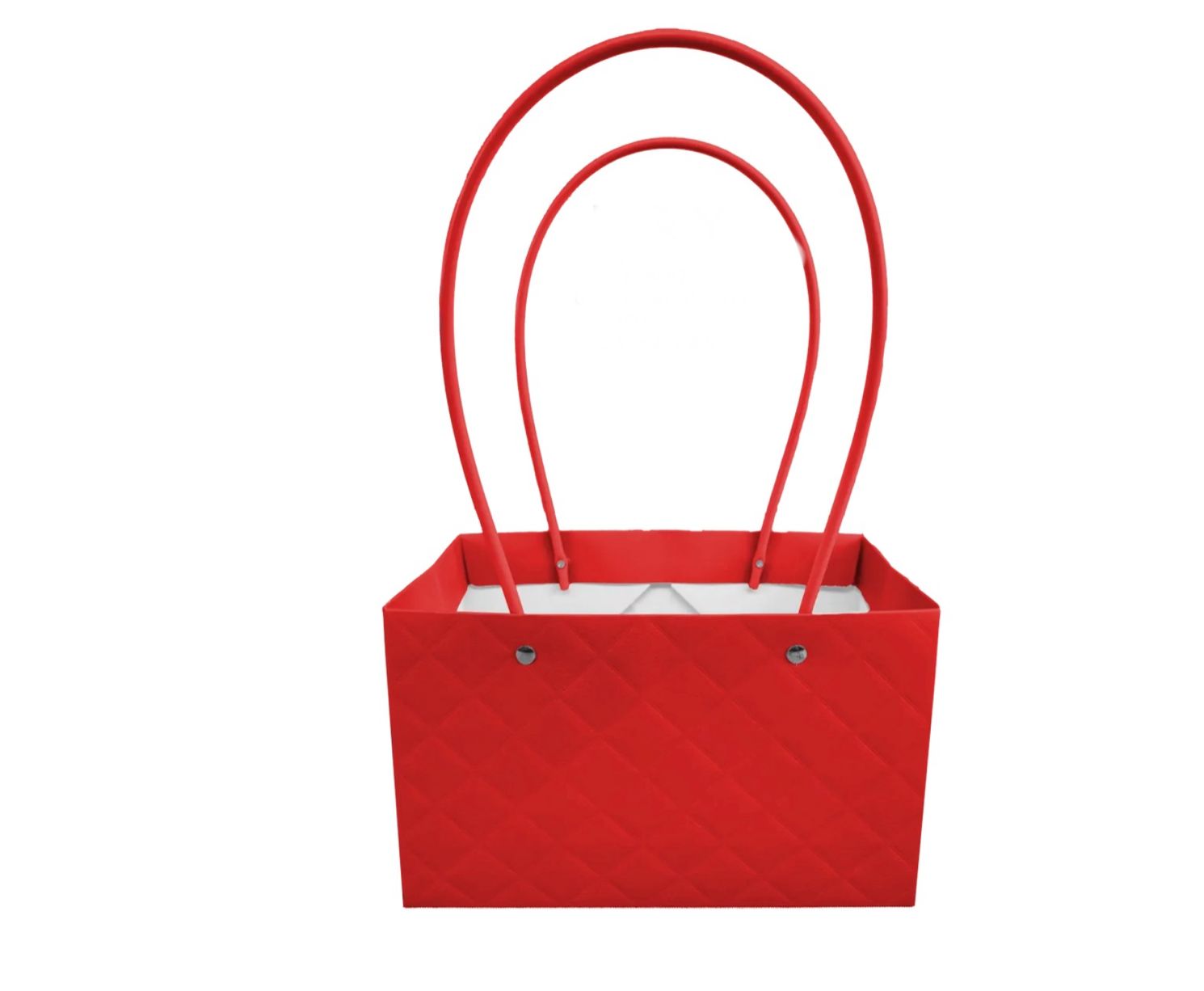8.5" x 5.5" x 4 RED PAPER FLOWER BAG N.D.