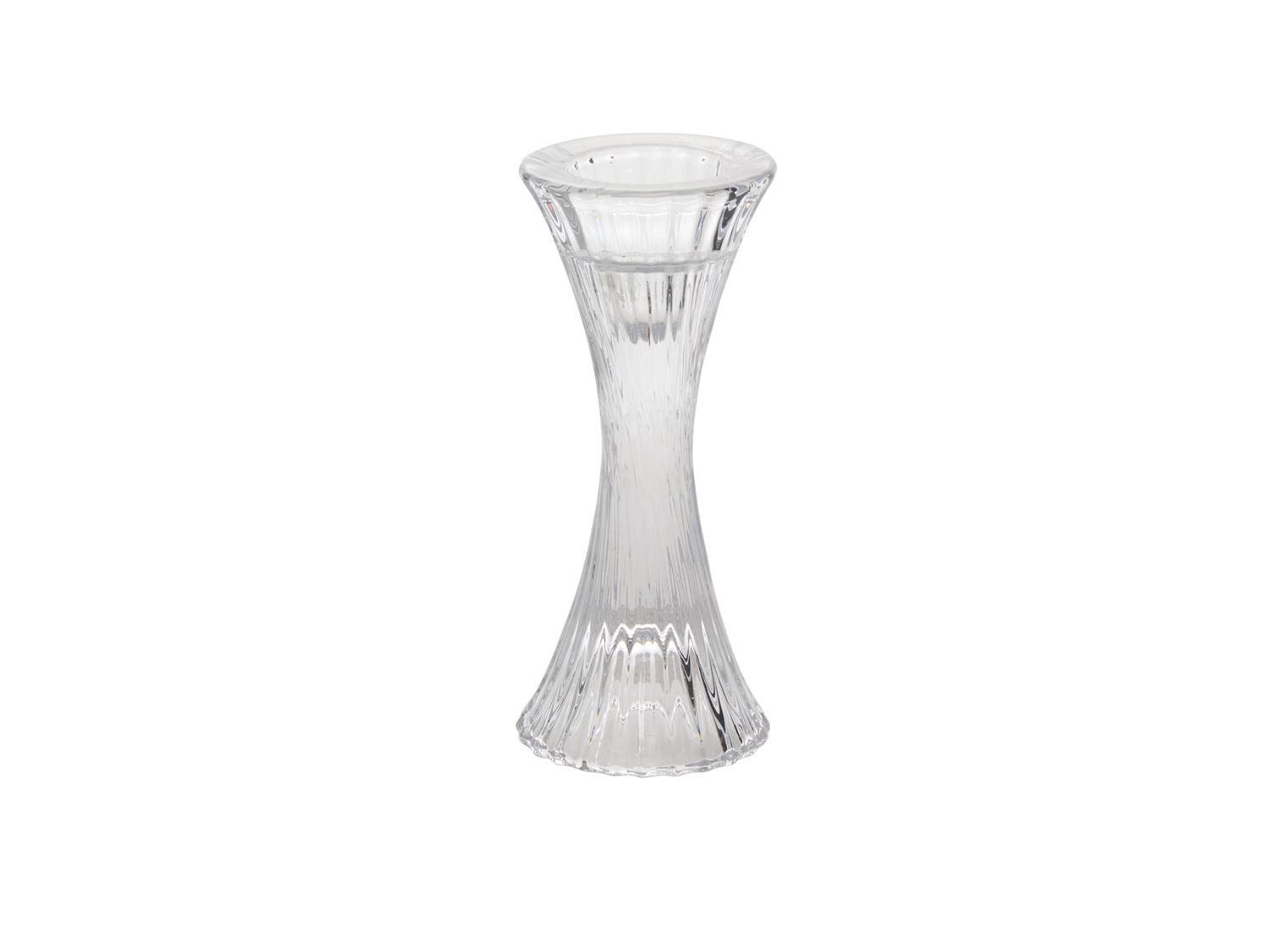 6.5”H X 2.75” GLASS MONROE CANDLEHOLDER