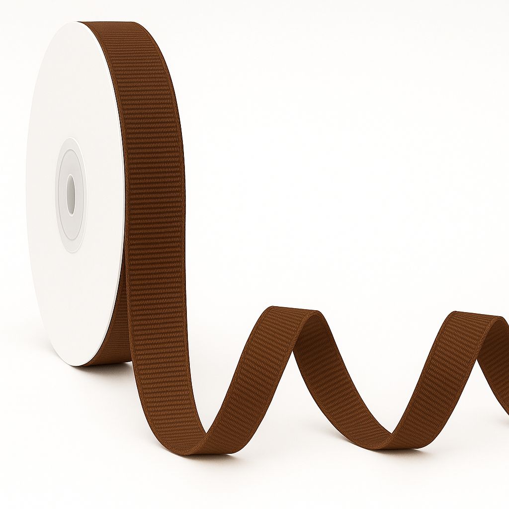 3/8" X 50 YDSBROWN GROSGRAIN RIBBON.     ND