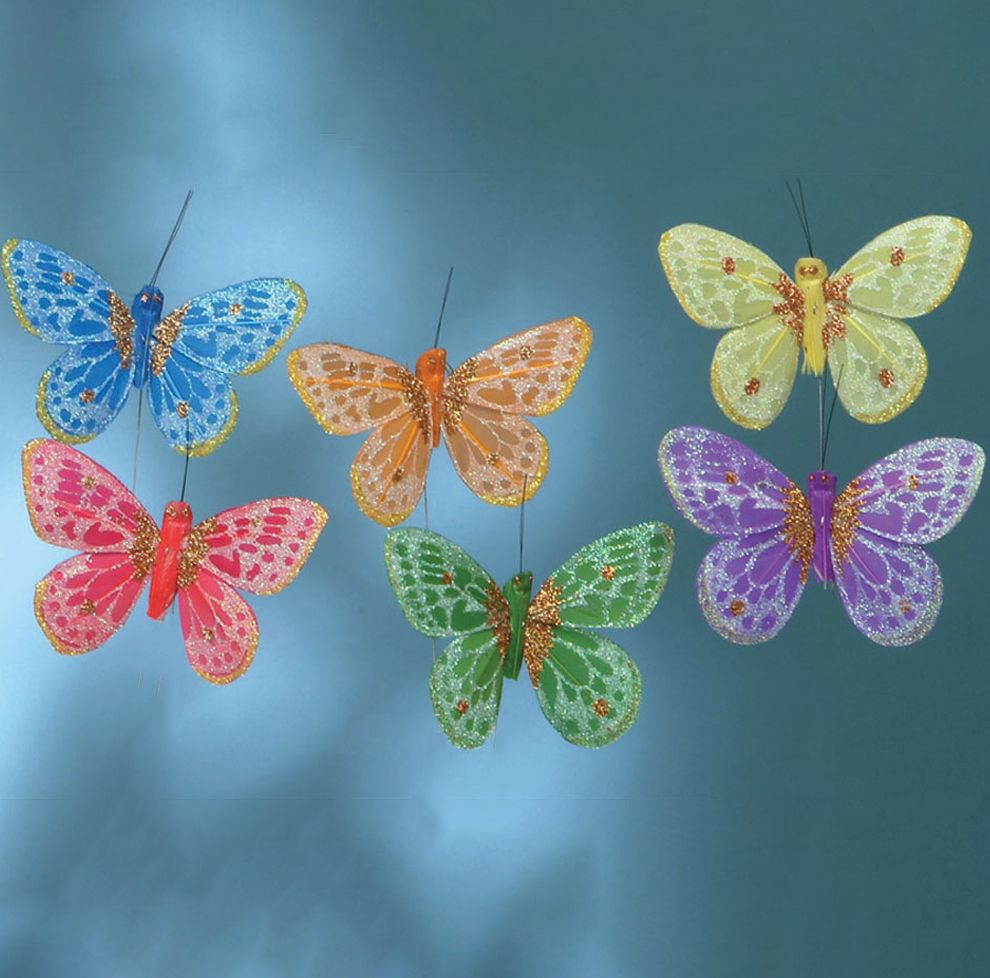 3" FEATHER BUTTERFLY 12pk
