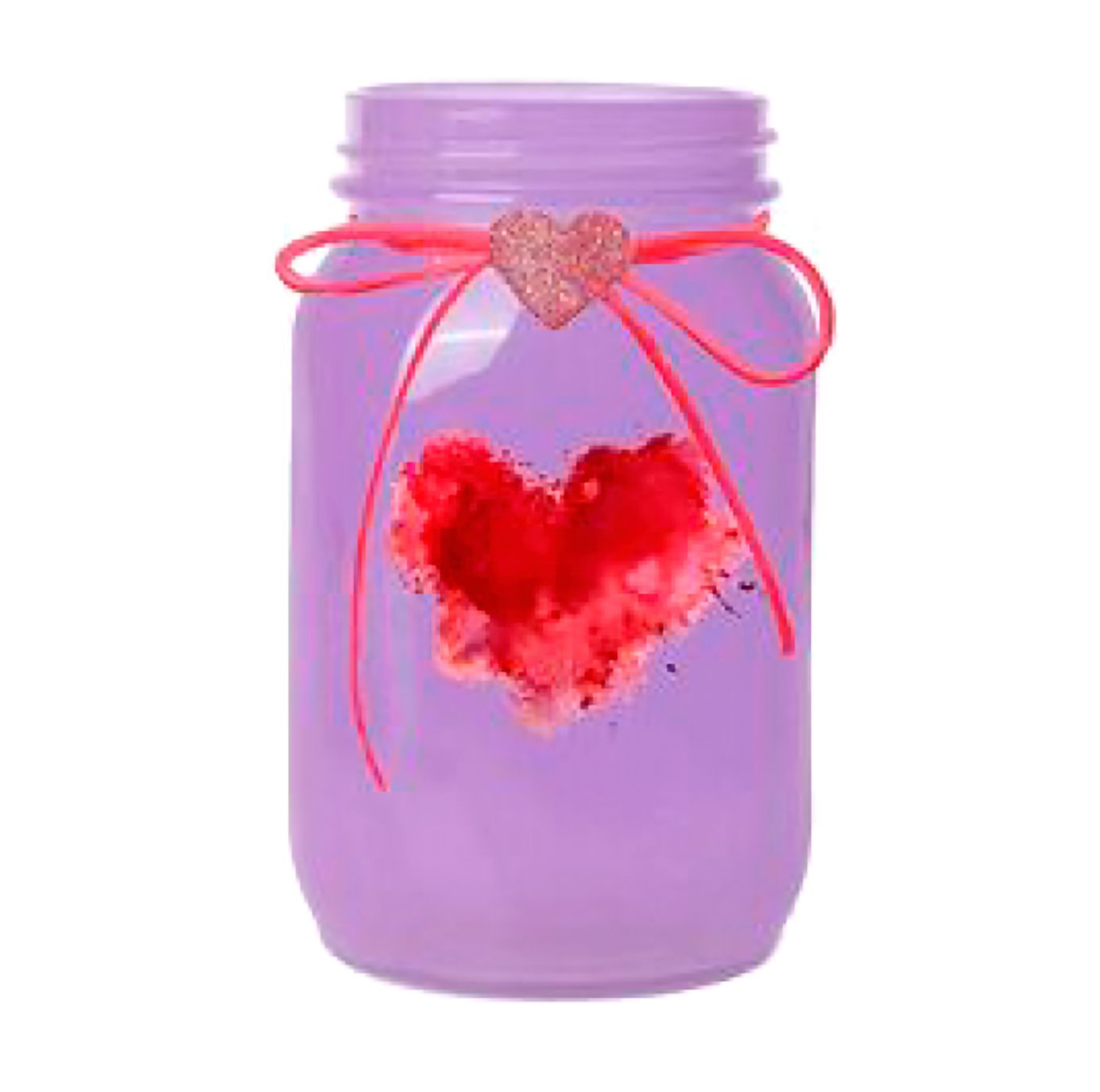 LAVENDER GLASS JAR W HEART, REG $3.99, NO DISCOUNT