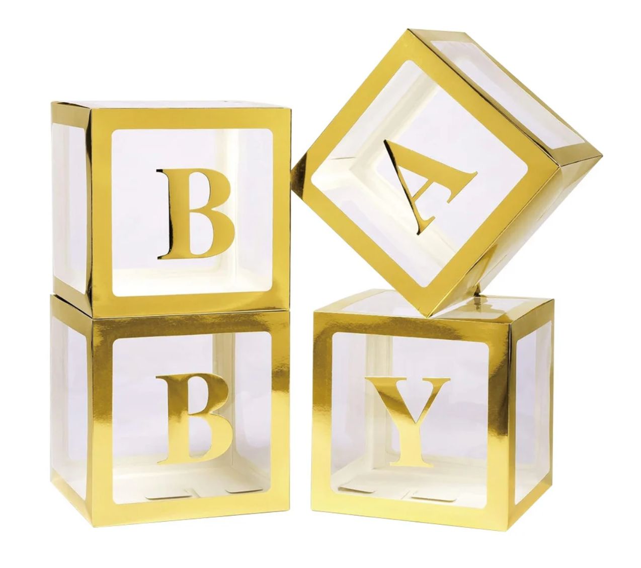 4 PIECE BALLOON BLOCK BOX,  GOLD ND