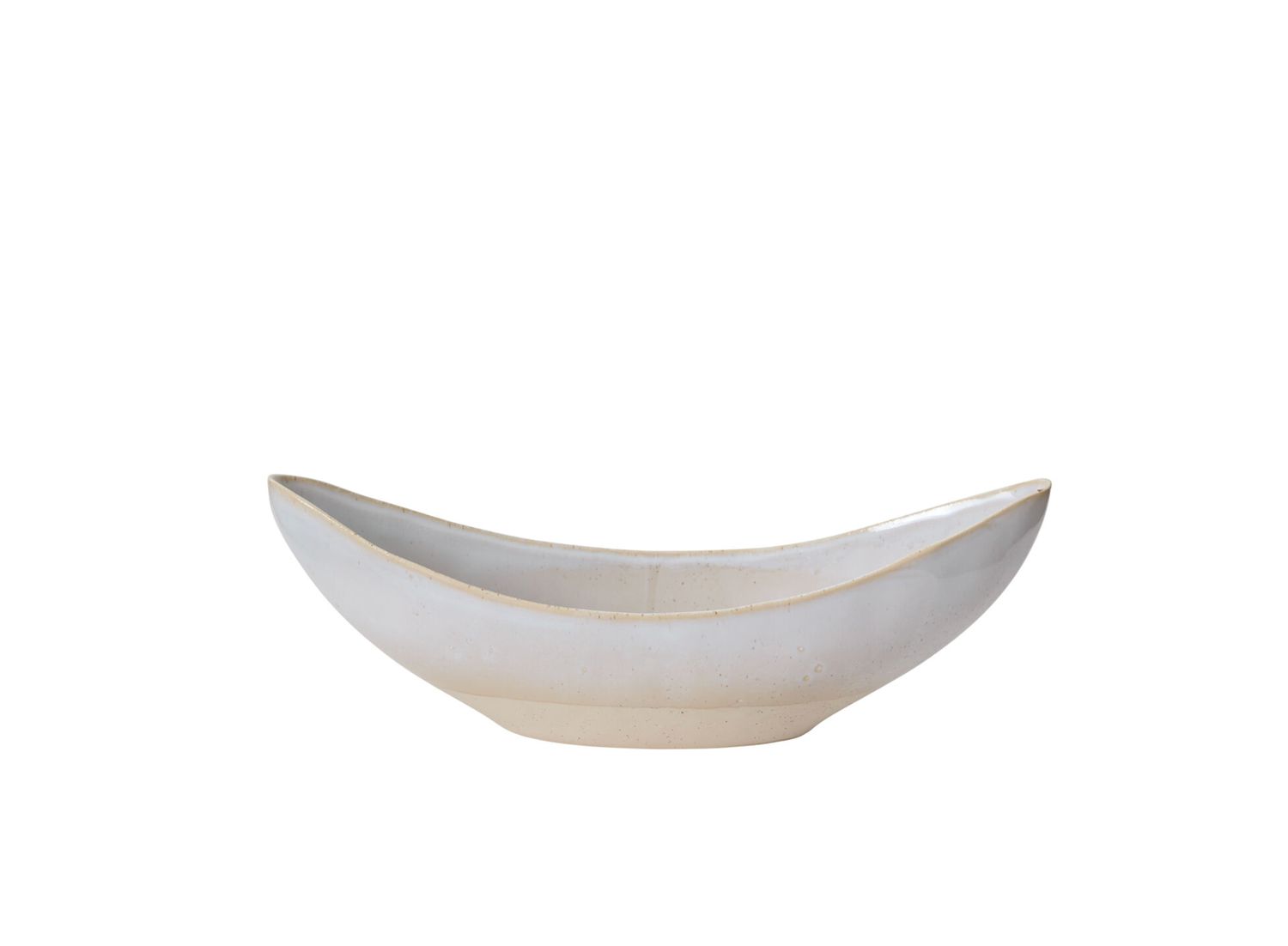 5.5”H X 5.25” X 16.25”L OFF-WHITE CERAMIC CARYS BOAT