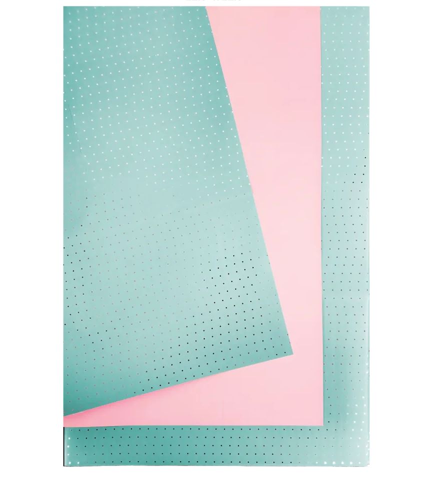 22.5" x 22.5" BABY BLUE W POLKA DOT FLOWER PAPER 20pk