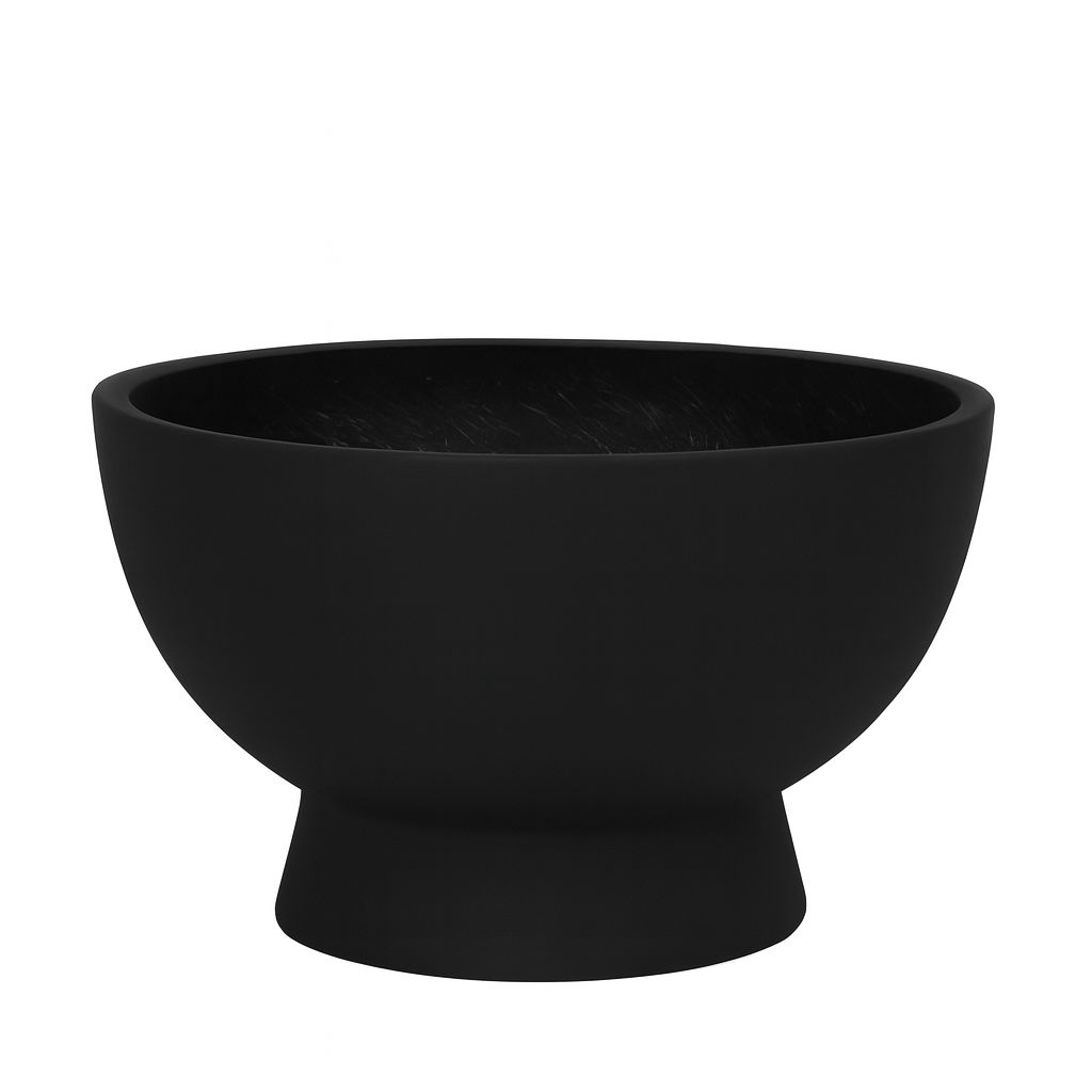 9.5"h x 14.5" FIBERCLAY COMPOTE PLANTERS  BLACK
