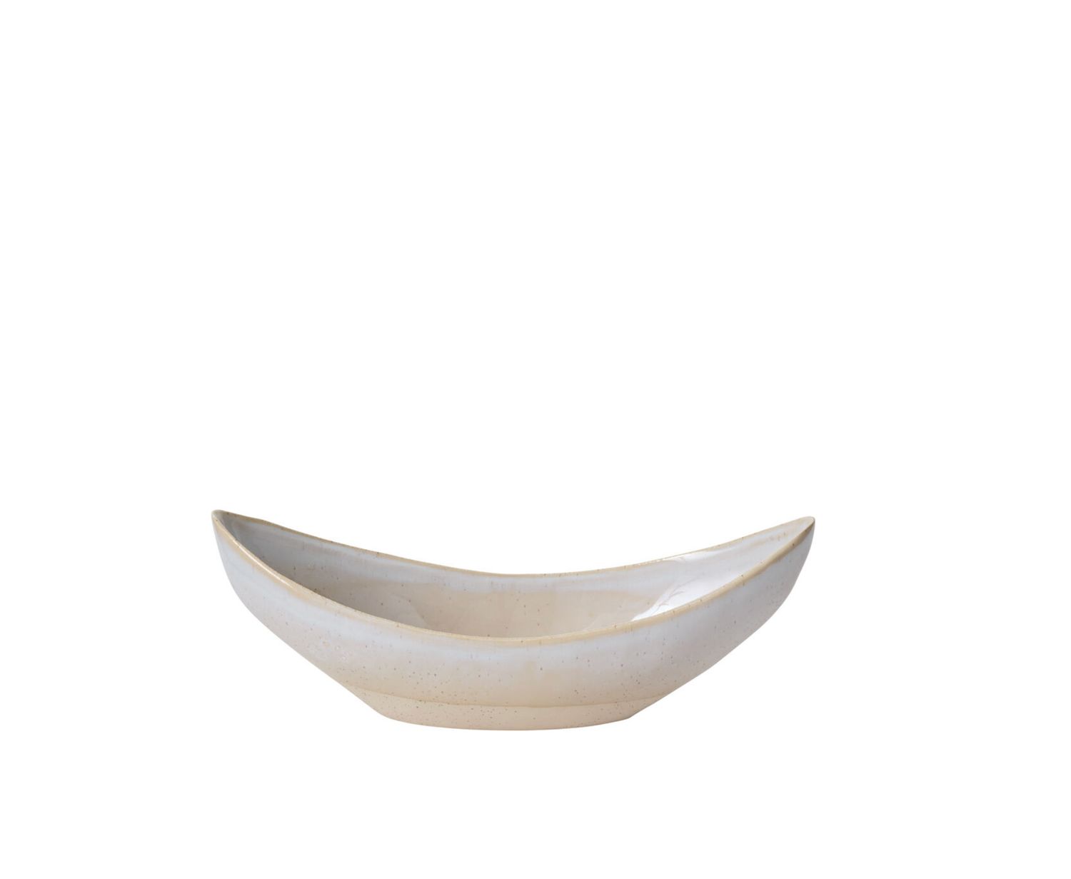 4.5”H X 4.5” X 12.75”L OFF-WHITE CERAMIC CARYS BOAT