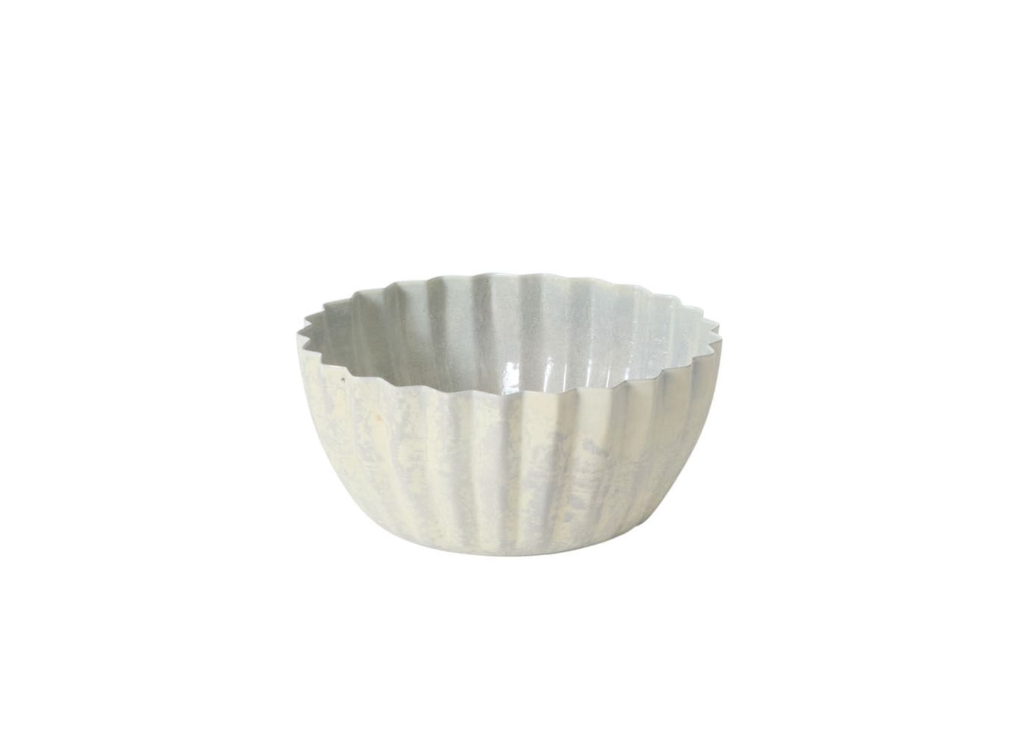 3”H X 5.75” WHITE METAL MONARCH BOWL