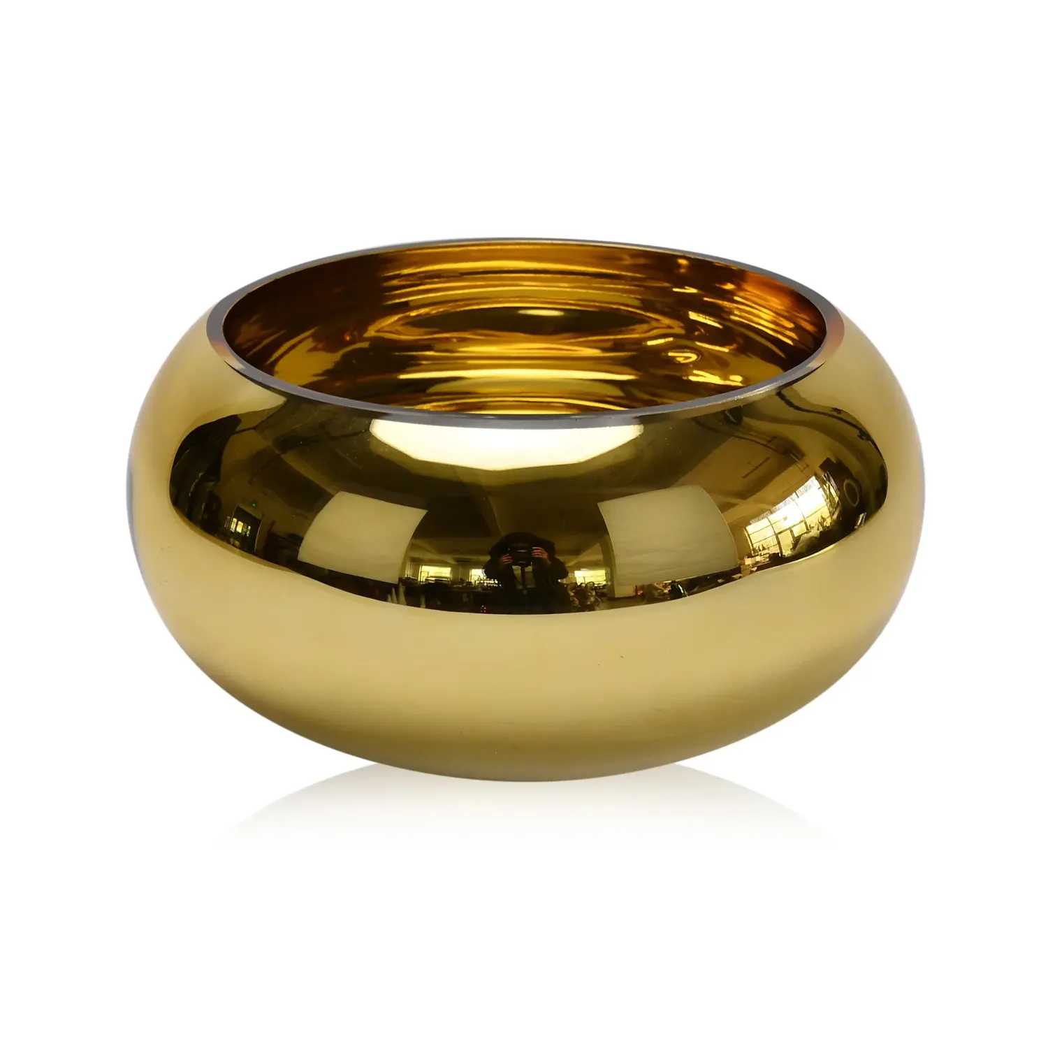 8”H X 16” GOLD MIRROR GLASS BOWL