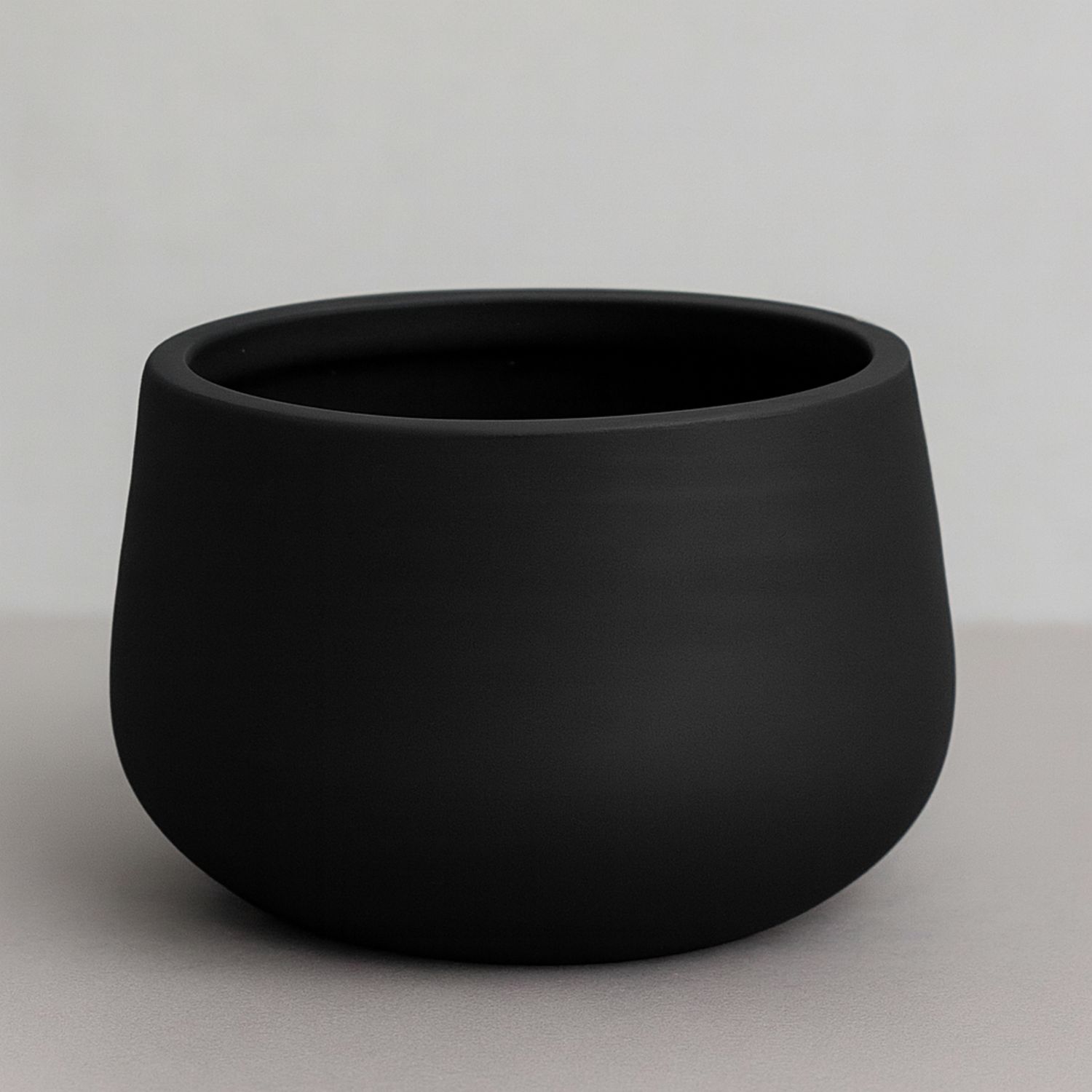6"h x 12" FIBER CLAY PLANTER  BLACK