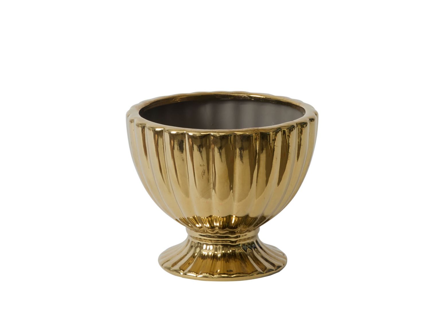 6.25”H X 7.5” GOLD CERAMIC CORONATION COMPOTE