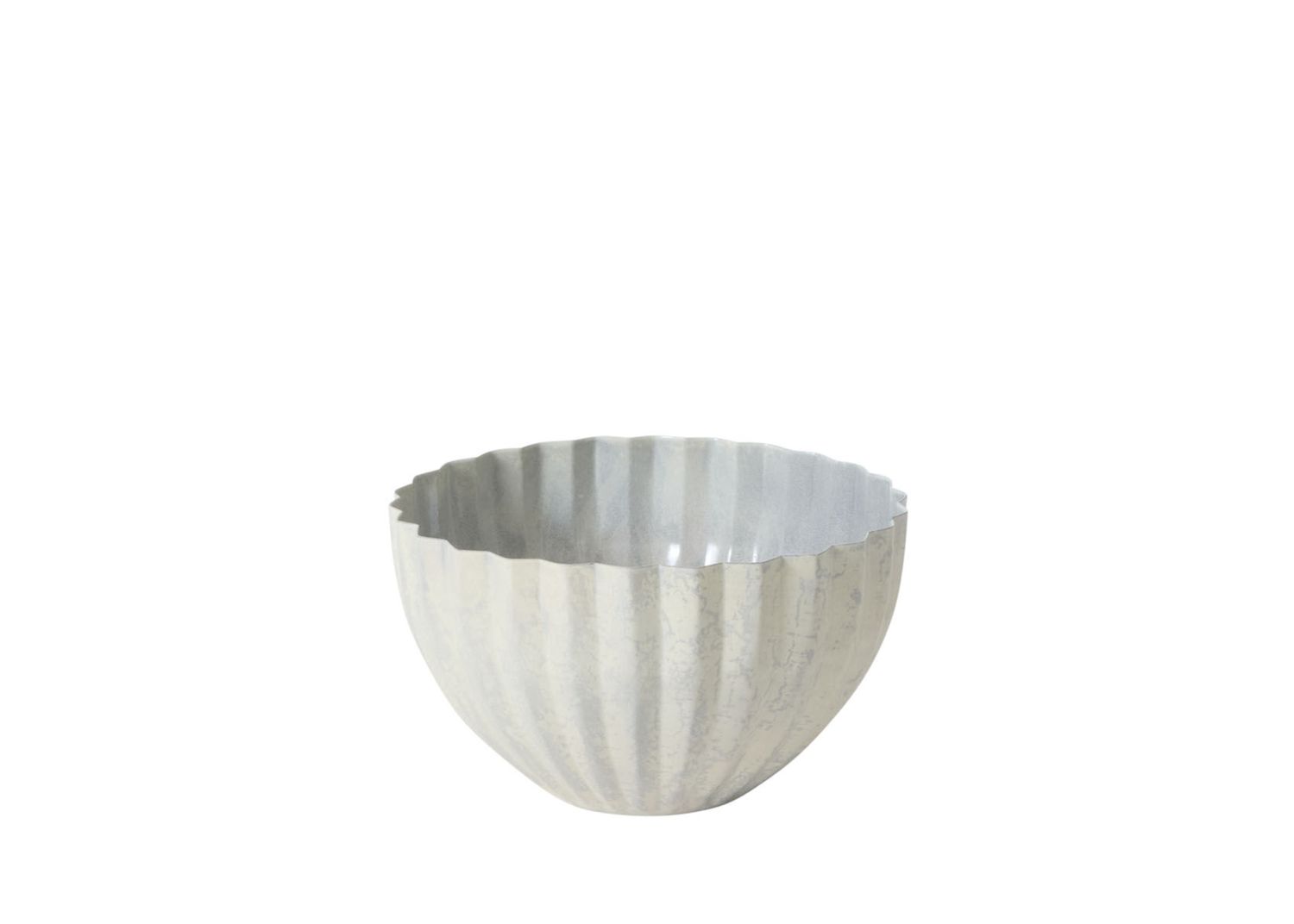 4.25”H X 7.5” WHITE METAL MONARCH BOWL