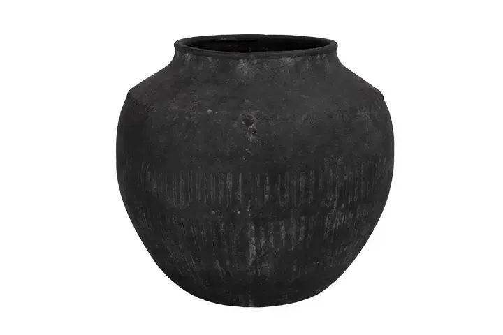 15"h x 17.25" TERRACOTTA VASE BLACK