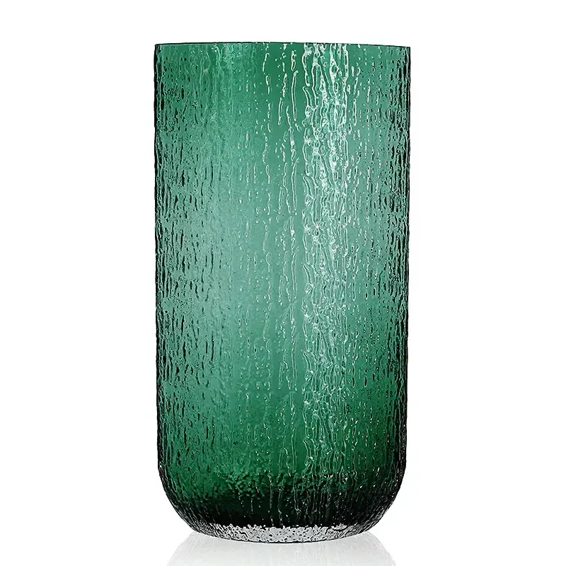 15.75”H X 8.1”L X 4.5”W GREEN OVAL SCRATCH ETCH GLASS