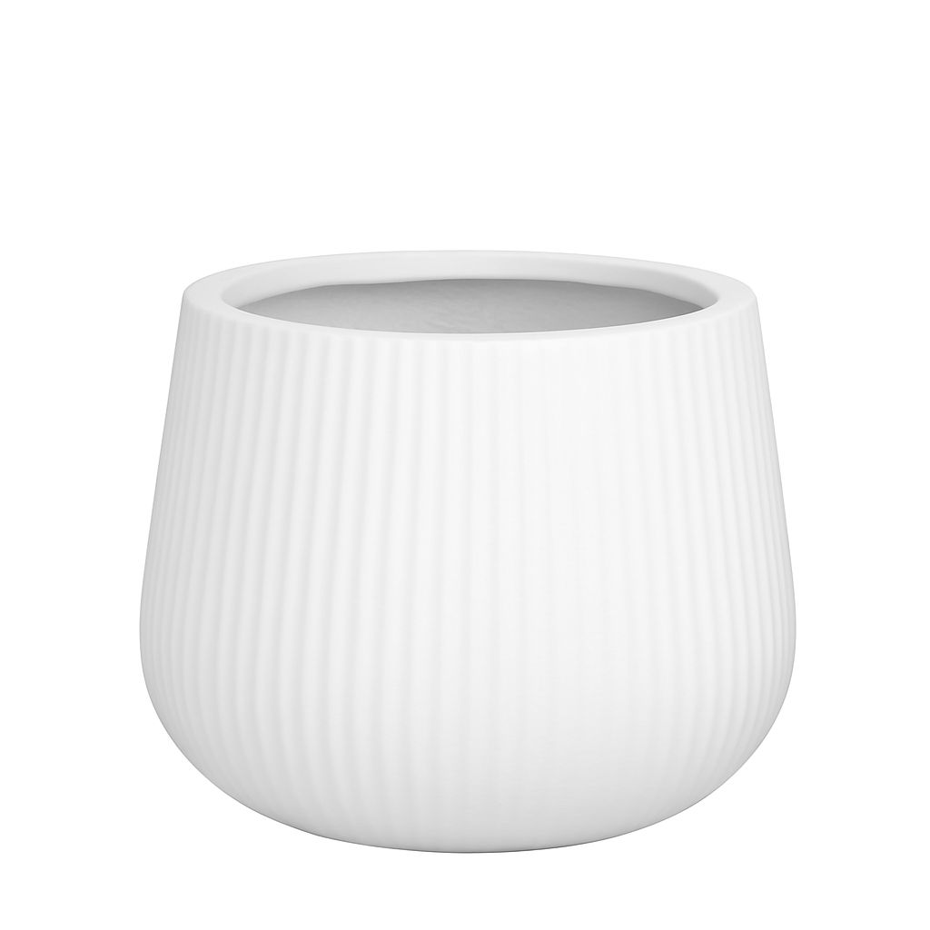 10.5"h x 15.5" FIBERCLAY PLANTERS  WHITE