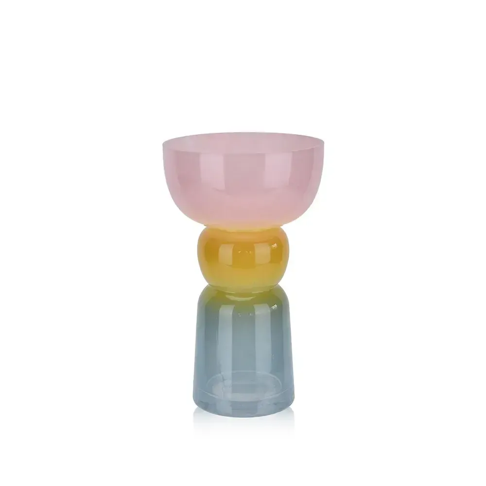 10”H X 6” SUNSET STACKED GLASS VASE