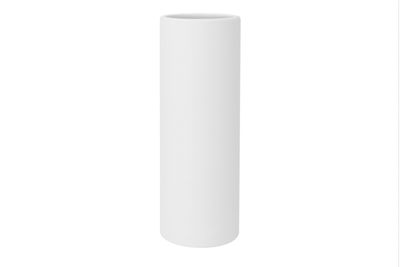 14”H X 5” MATTE WHITE CERAMIC CYLINDER