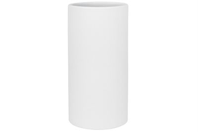 14”H X 6” MATTE WHITE CERAMIC CYLINDER