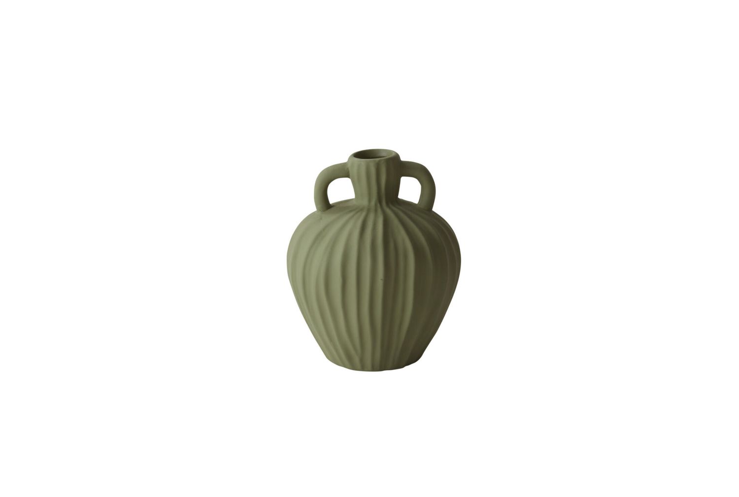 6.75"H X 5" GREEN CERAMIC THAYER BUDVASE