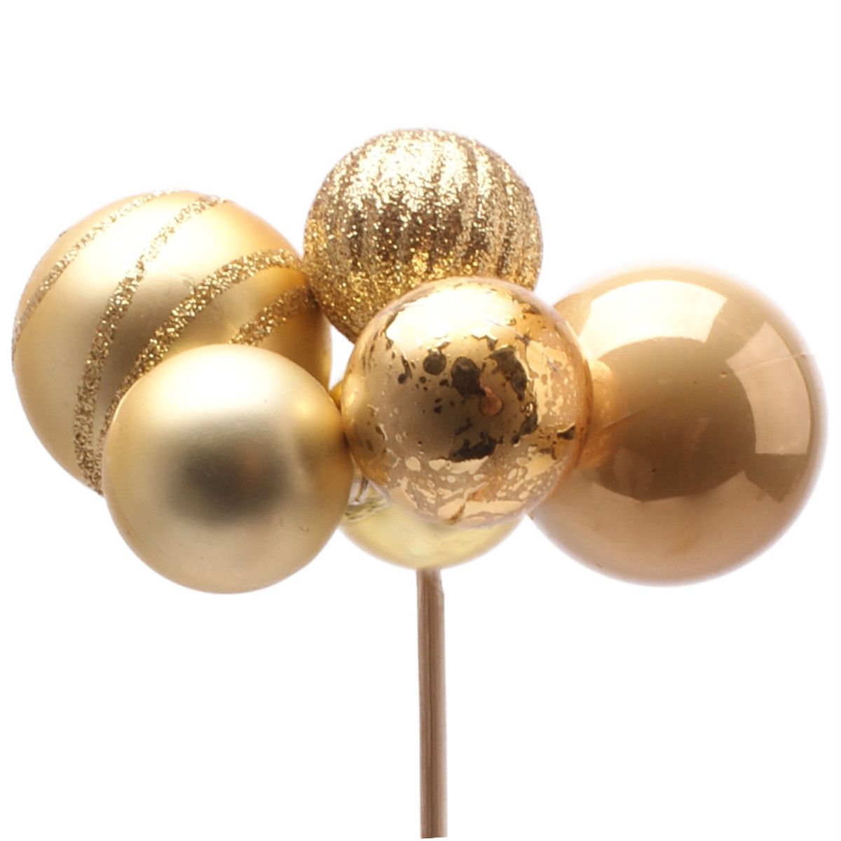 GOLD CHRISTMAS MM BALLS on 20 IN STICK