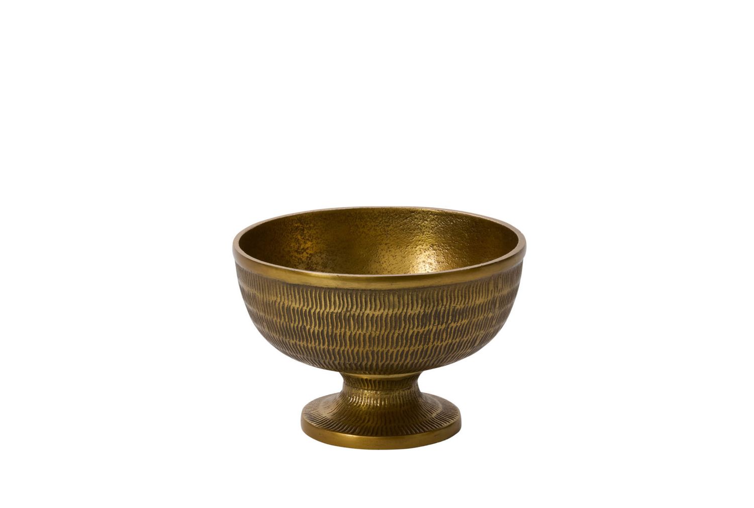 4.75”H X 7.5” ANTIQUE GOLD METAL WESTBROOK COMPOTE