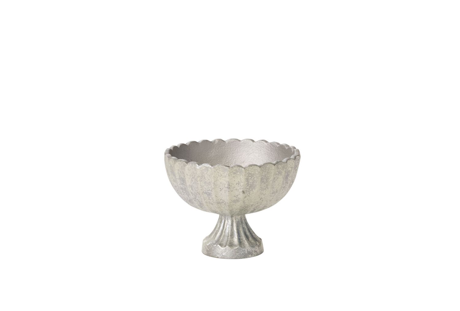 4.5”h x 5.75” SILVER METAL SCALLOP COMPOTE