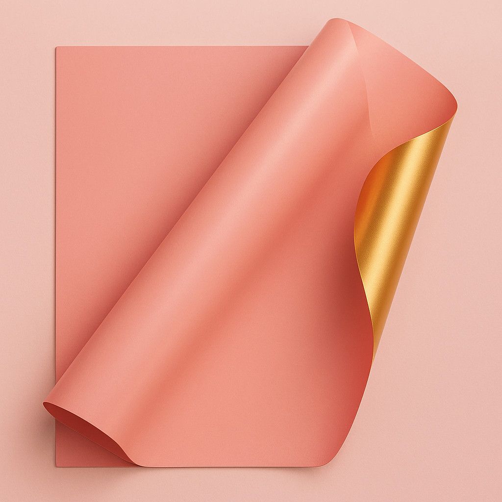 22.5" X 22.5" PINK GILDED FLORAL PAPER GOLD ON ONE SIDE 20PER PACK
