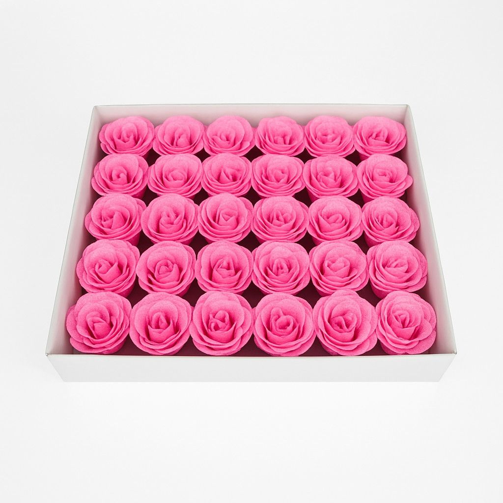 15” X 12.5” X 3”H LIGHT PINK GLITTER ARTIFICIAL FLOWER BOX (1 BX, 30 FLOWERS)