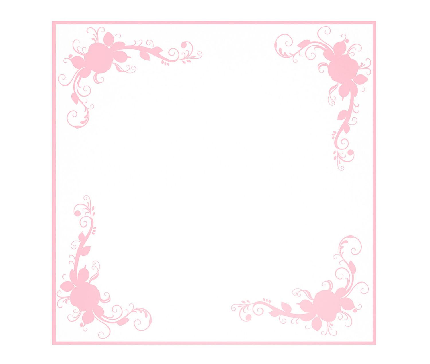 22.5" X 22.5" PINK TRANSPARENT DECORATIVE CORNER FLORAL PAPER 20PER PACK