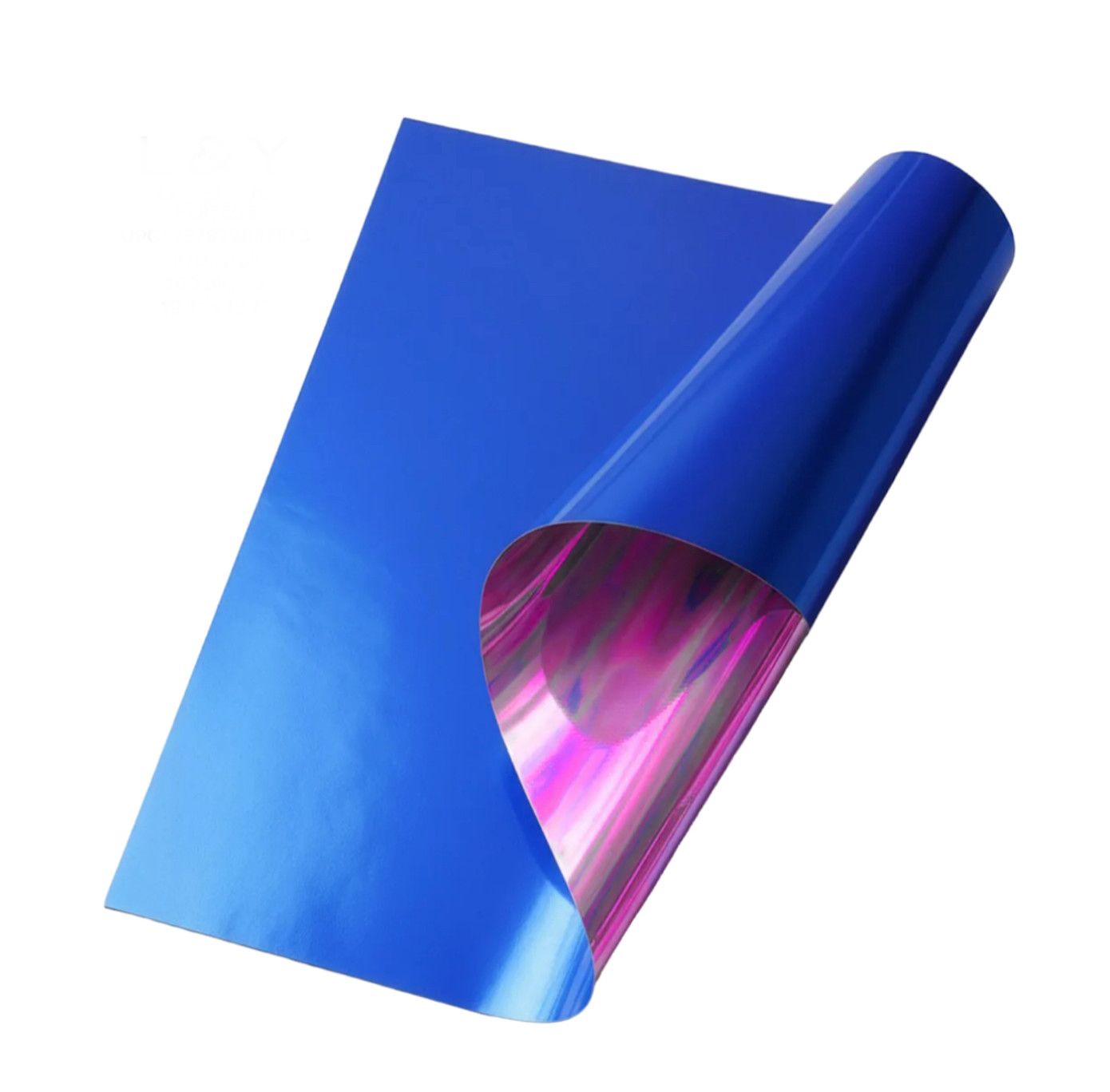 19.75” X 19.75” BLUE IRIDESCENT FLORAL FILM PAPER 10 PER PACK