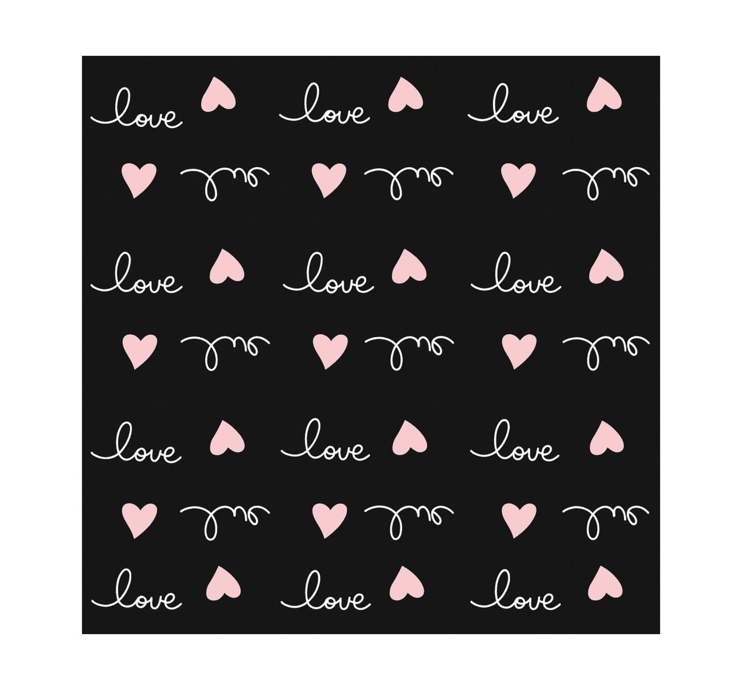 22.5” X 22.5” BLACK HEARTFELT LOVE FLORAL PAPER 20PER PACK