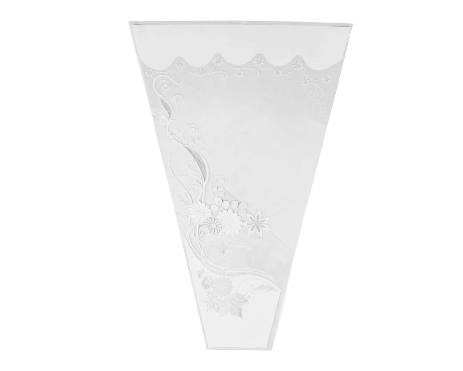 20" x 13.75' open WHITE FLORAL PATTERN BOUQUET SLEEVES, 50 PCS ND