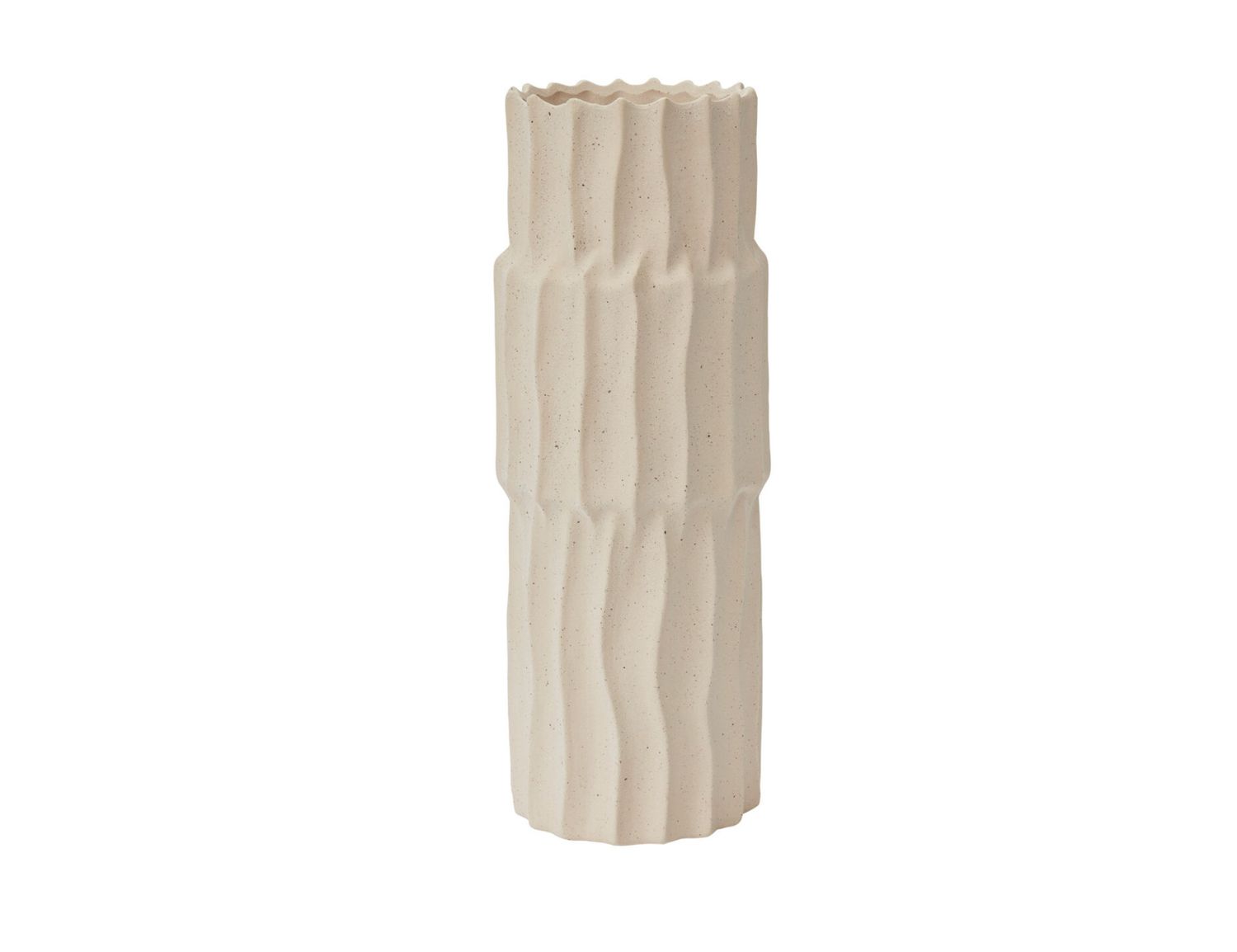 17.75”H X 6.5” TAN CERAMIC SERAPHINA VASE