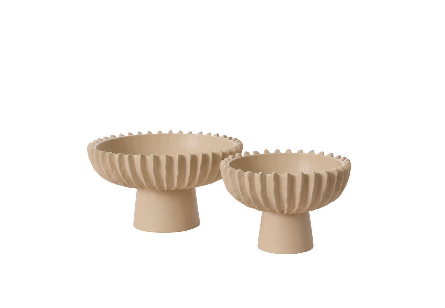 OFF-WHITE CERAMIC BELDEN FOOTED COMPOTE BOWL