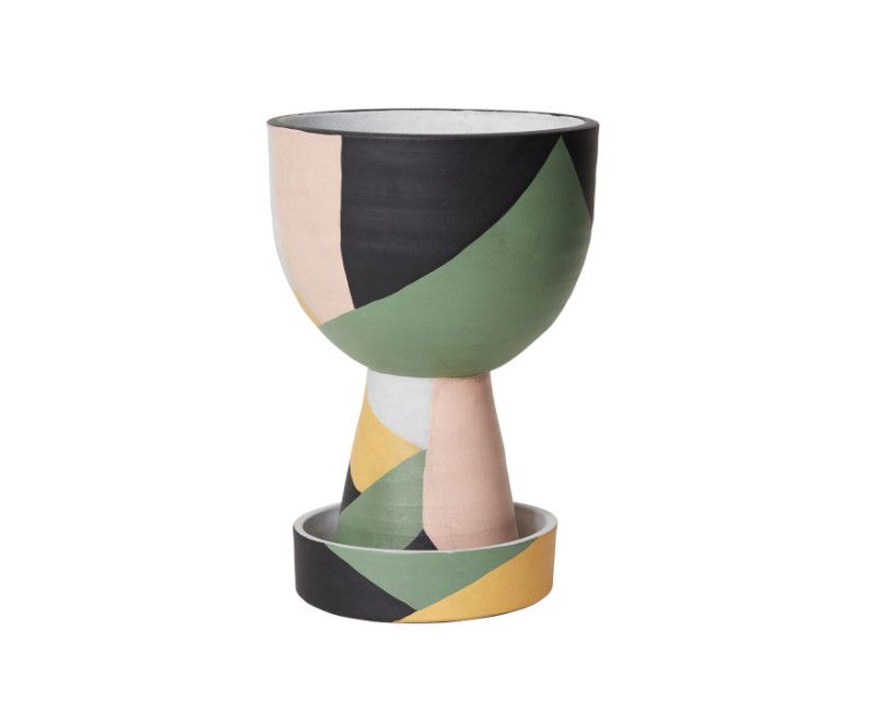 50% off was $55 now $27.50, 10.5”h x 7” MULTICOLOR CERAMIC AYTON POT