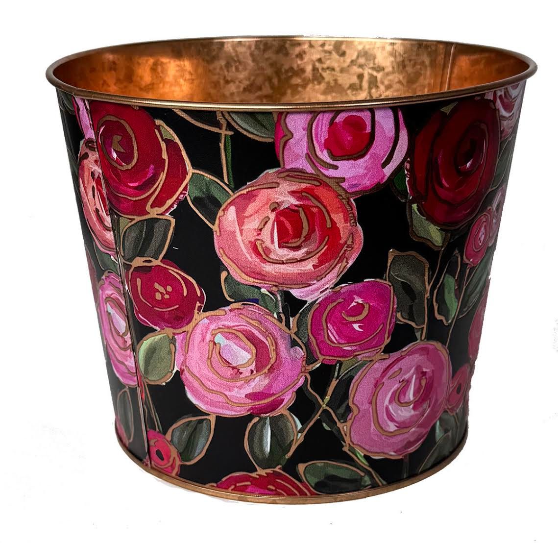 ROSE METAL POT, 4.5" X 4"