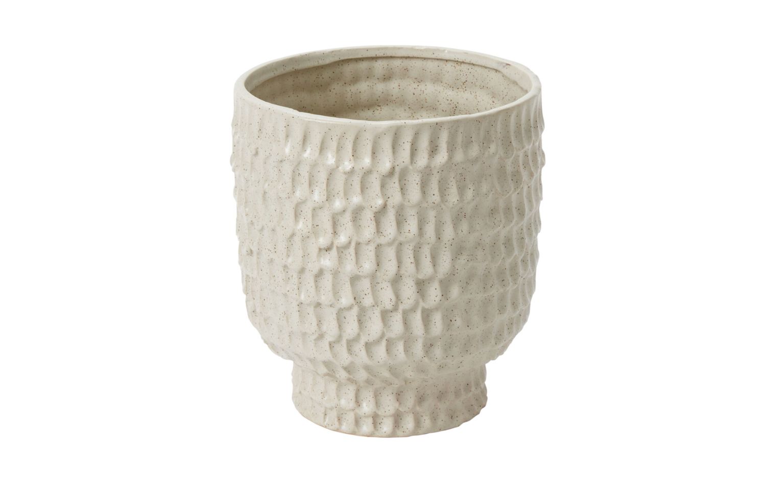 OFF-WHITE CERAMIC ADRIEN PEDESTAL POT