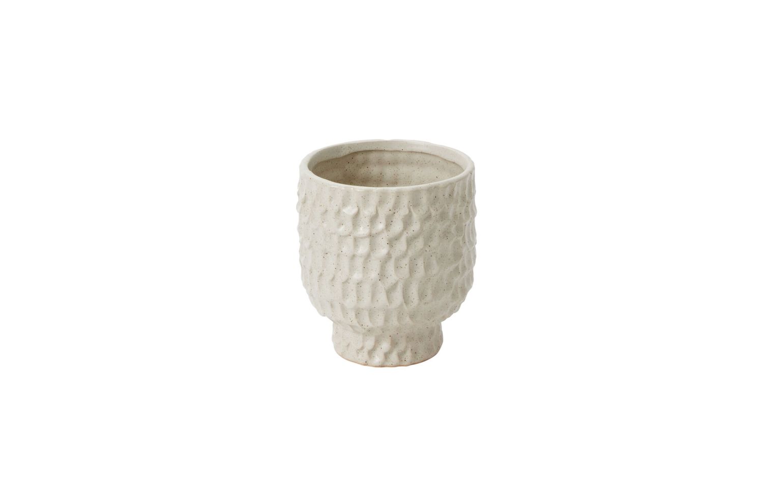 OFF-WHITE CERAMIC ADRIEN PEDESTAL POT, Size: 4.5"h x 4" (sku- 91745)