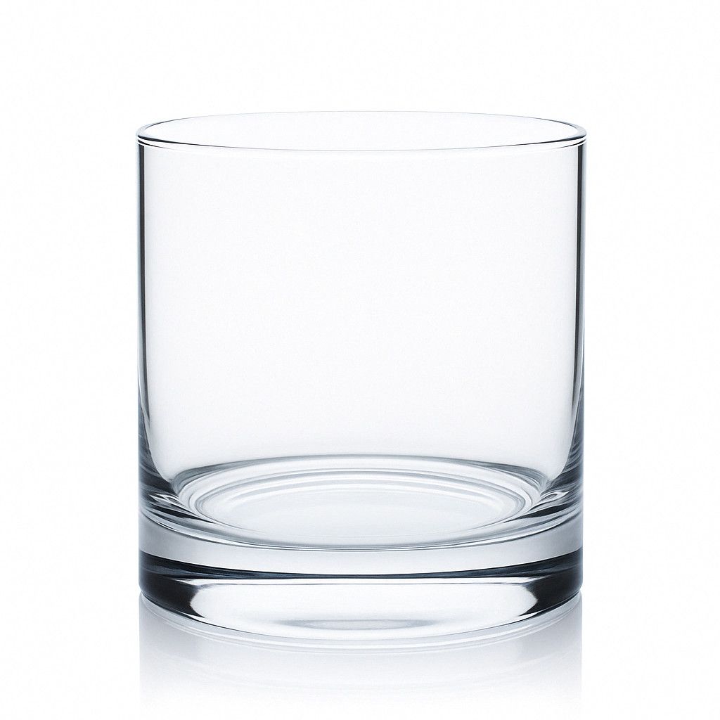 5" DIAMETER WIDE CLEAR GLASS CYLINDER, Size: 5"h x 5"d   (SKU- QW505)