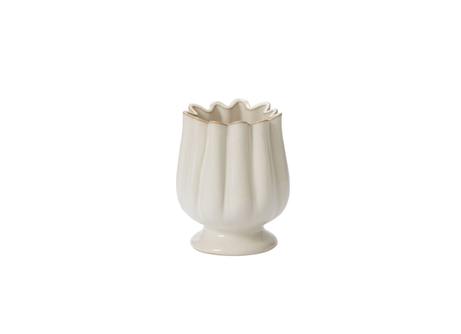 CERAMIC TULIPA VASE AND COMPOTE, Color: WHITE, Size: 5.25"H X 4.25"   (SKU- 98815)